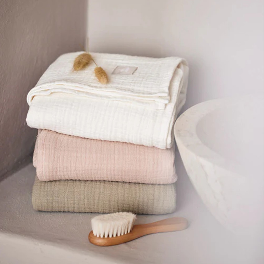 Tetra doek Large - 115x115cm Wild rose/Ivory 2 stks  