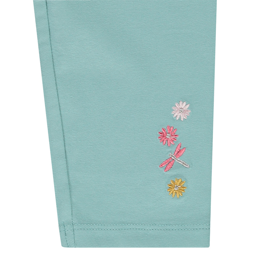 Ensemble 2 pièces avec broderies t-shirt + corsaire pour bébé fille 