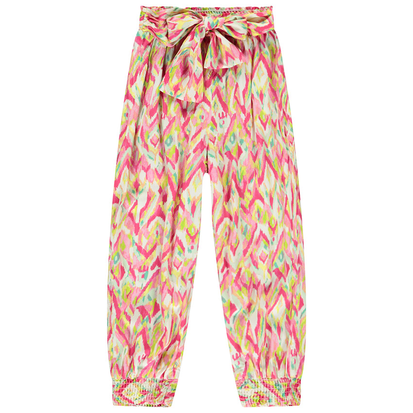 Vloeibare pantacourt met etnisch motief voor meisjes 