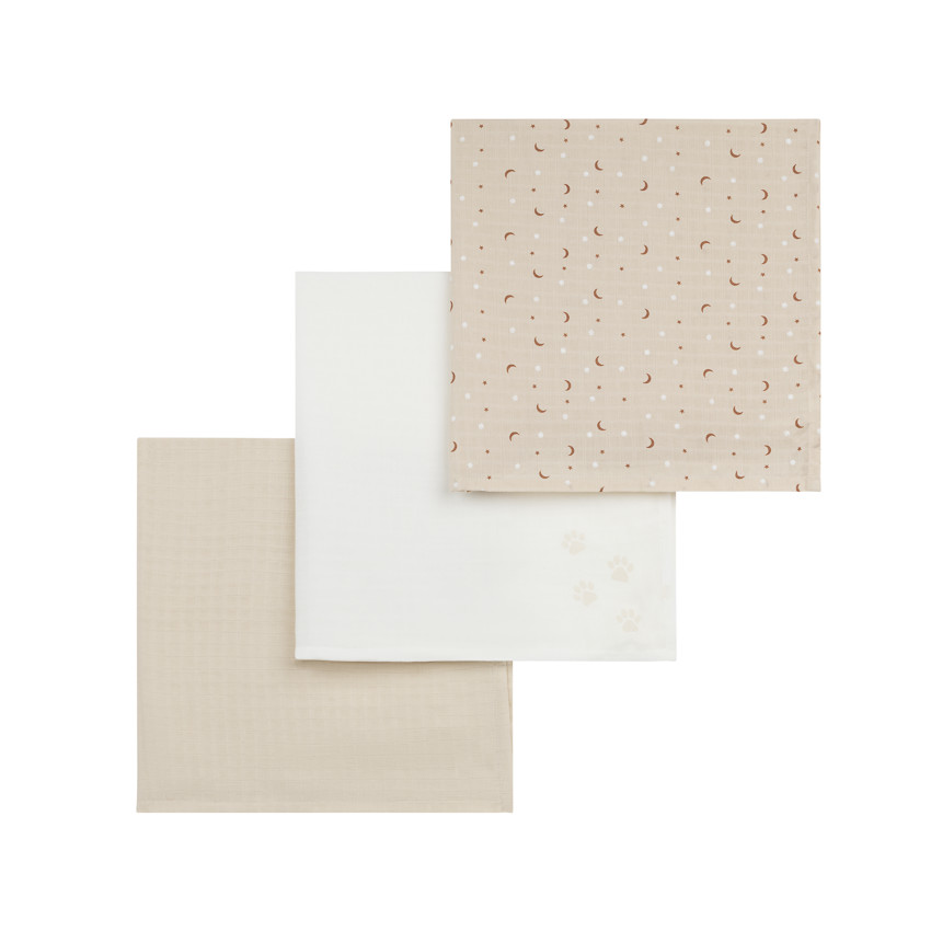 Set van 3 ziekenhuiskruiken in gaas 70 x 70 cm Mon Petit Chat 