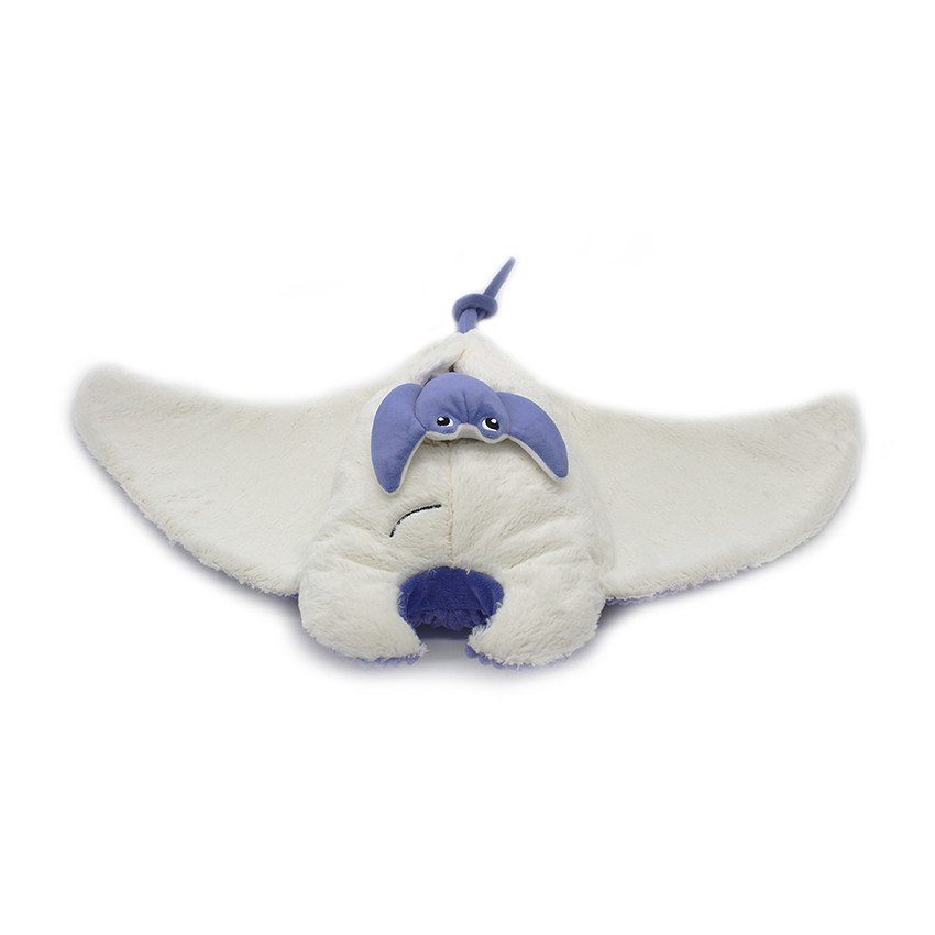 Peluche Ptipotos maman raie Mantalou et son bébé violet 