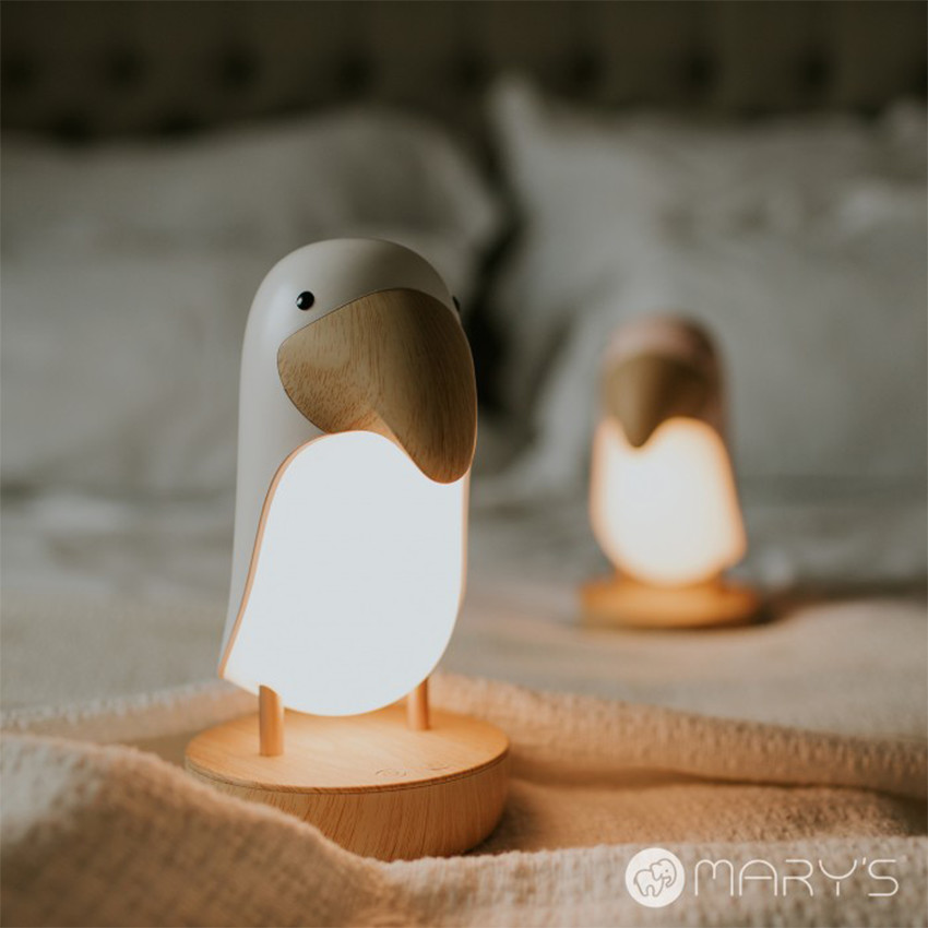 Veilleuse LED Toucan avec enceinte Bluetooth Blanc 