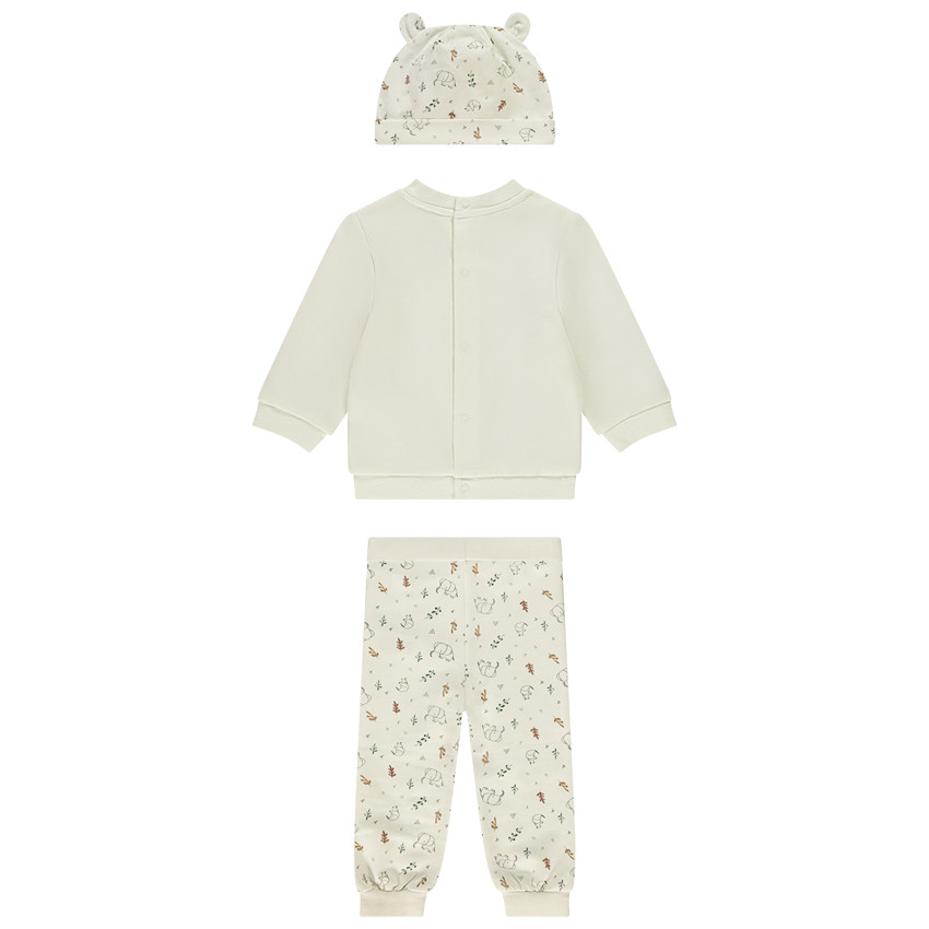 Ensemble 3 pièces motifs éléphant pour bébé garçon 