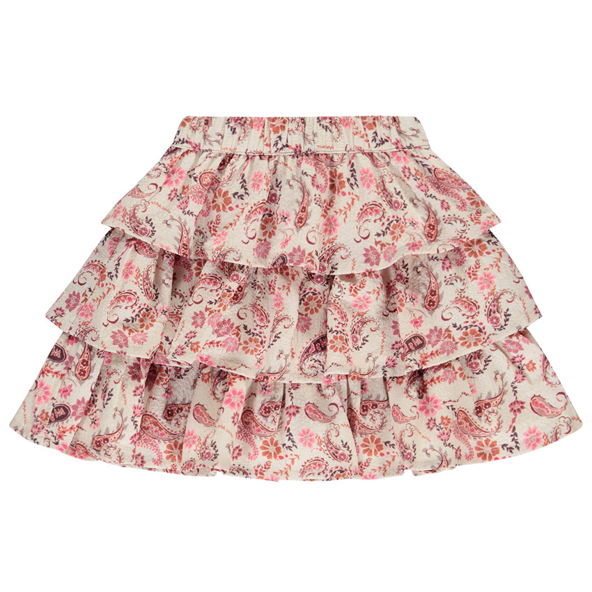 Jupe volantée imprimé cachemire pour fille 