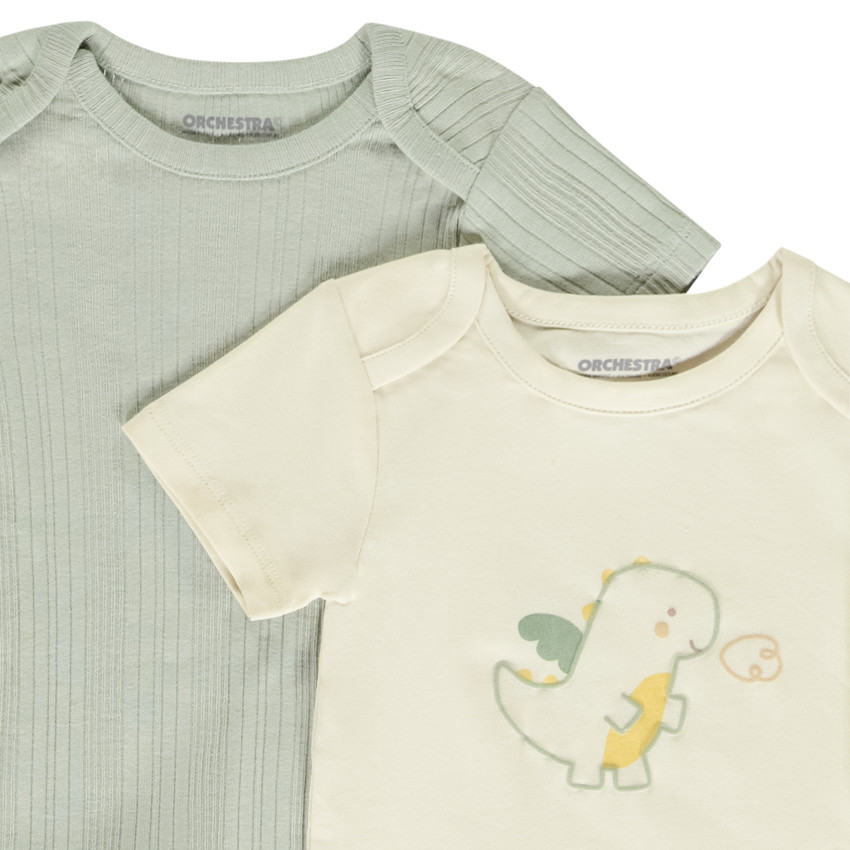 Lot de 5 bodies manches courtes fantaisie pour bébé garçon avec ouvertures différentes selon l'âge 