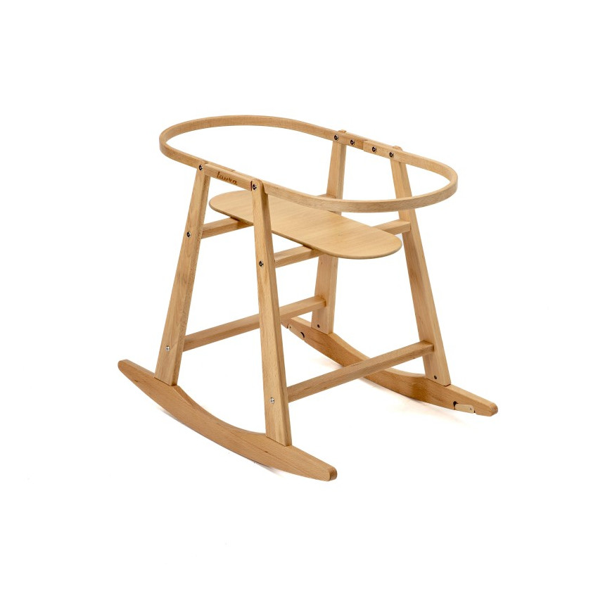 Support de couffin à bascule en bois vernis Laura 