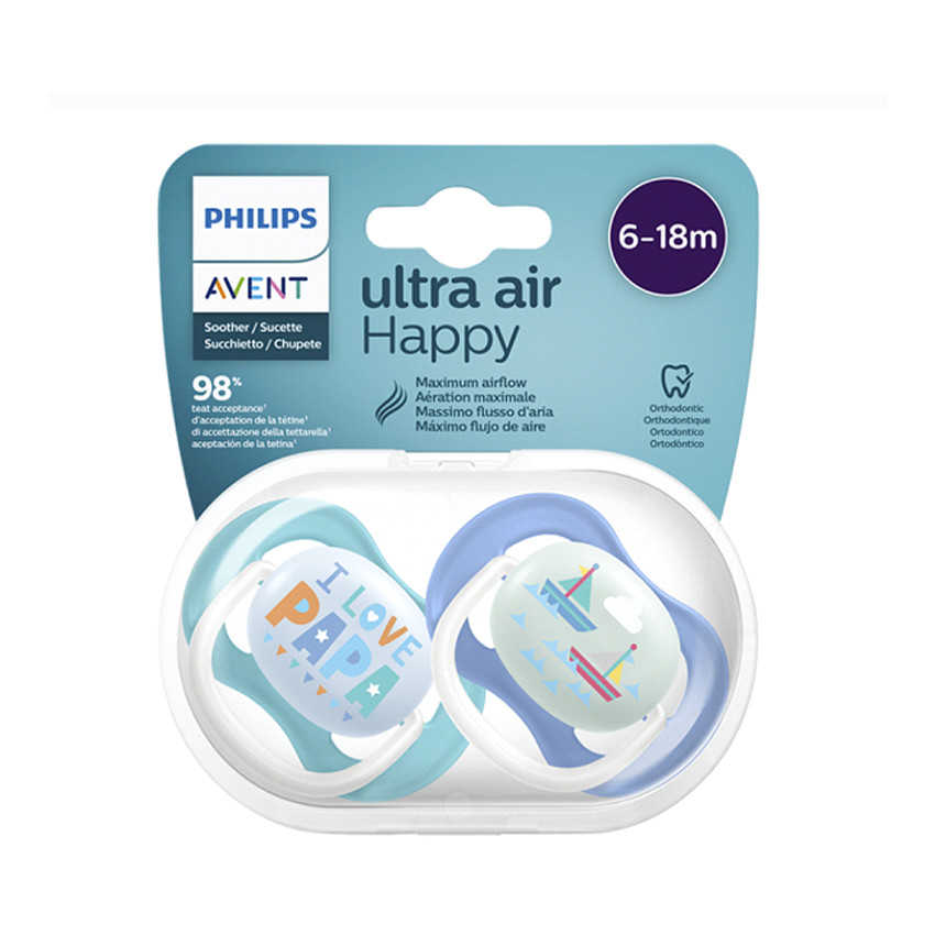 Sucette Ultra Air 6-18m Bleu - 2 pièces 