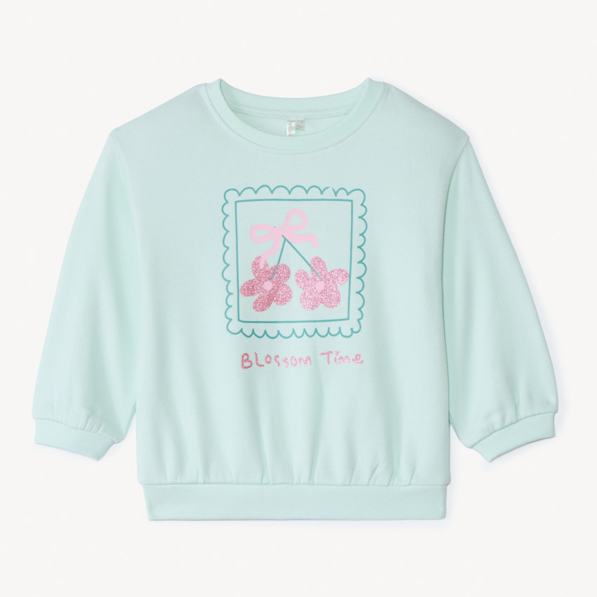 Oversized sweater met print voor babymeisjes 