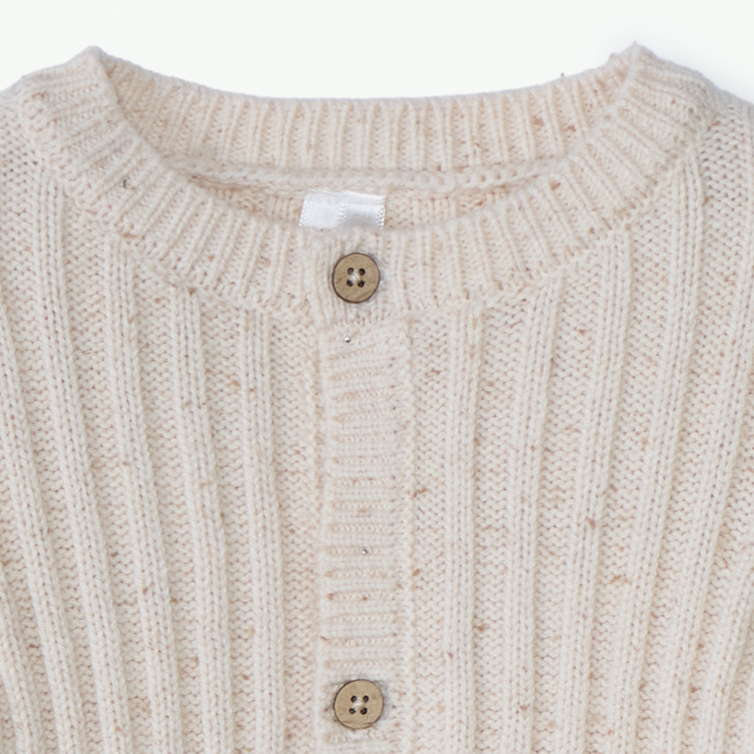 Geribbelde gebreide vest met neps voor baby's 