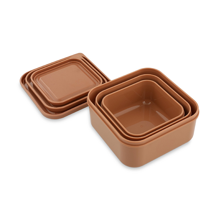 Set van 3 nestbare roze lunchboxen Mrs. Cat 