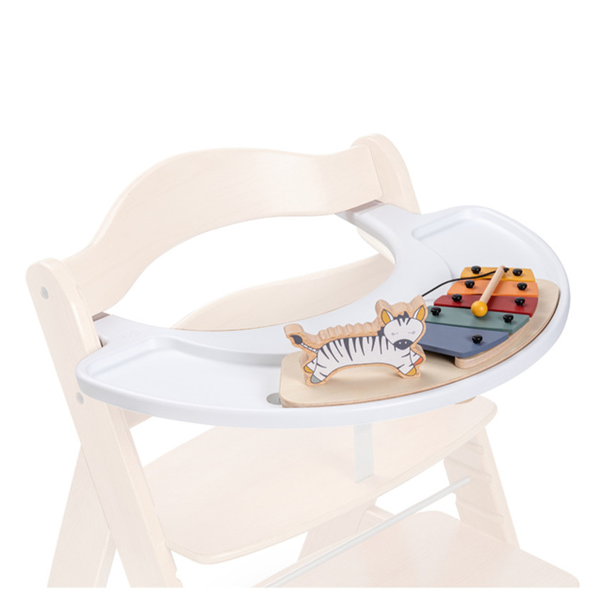 Plateau de jeu musicale pour chaise haute Alpha Play music set Zebra White 
