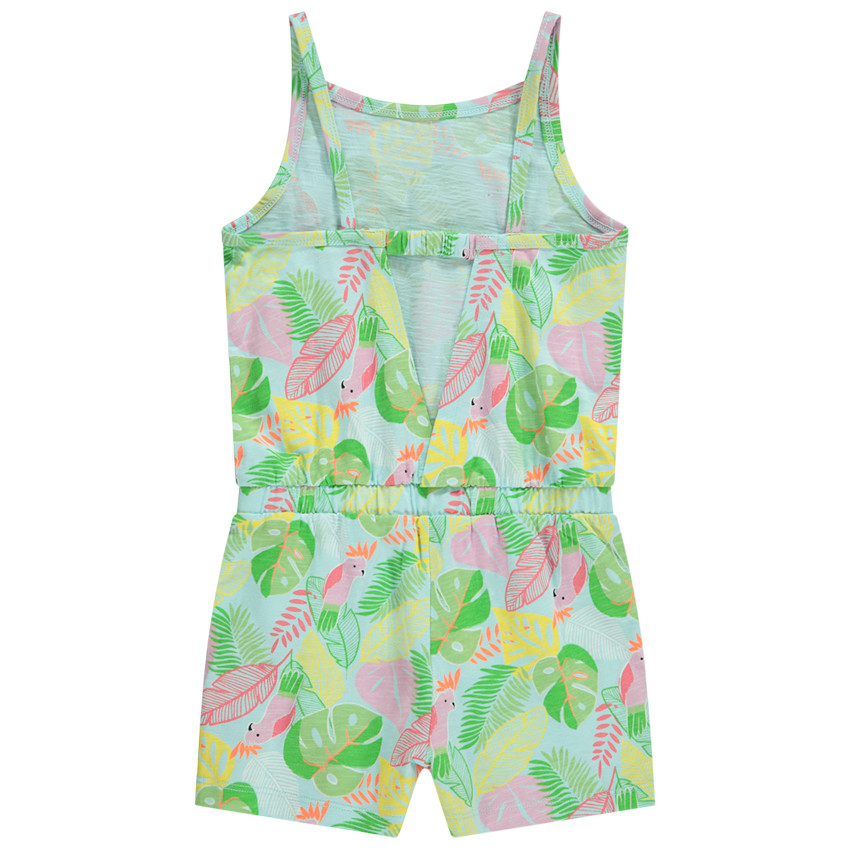 Combishort in jersey slub met fantasieprint voor meisjes 