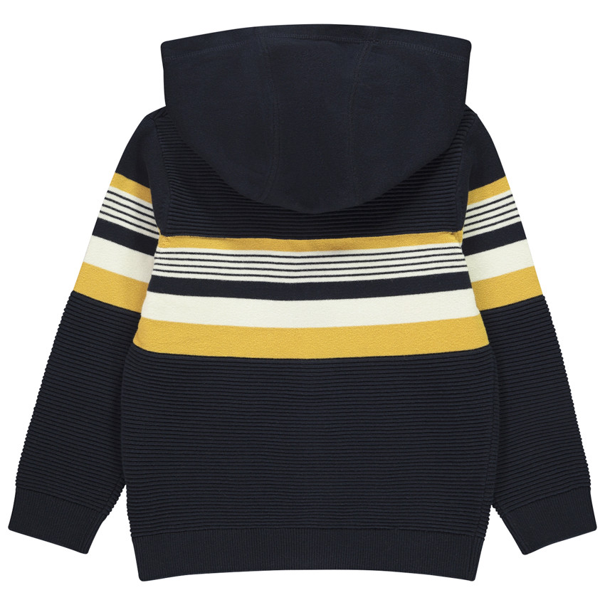 Gilet tricot fantaisie avec capuche pour garçon  