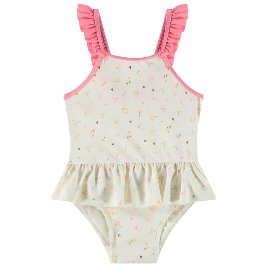 Maillot de bain 1 pièce imprimé fleurs pour bébé fille 