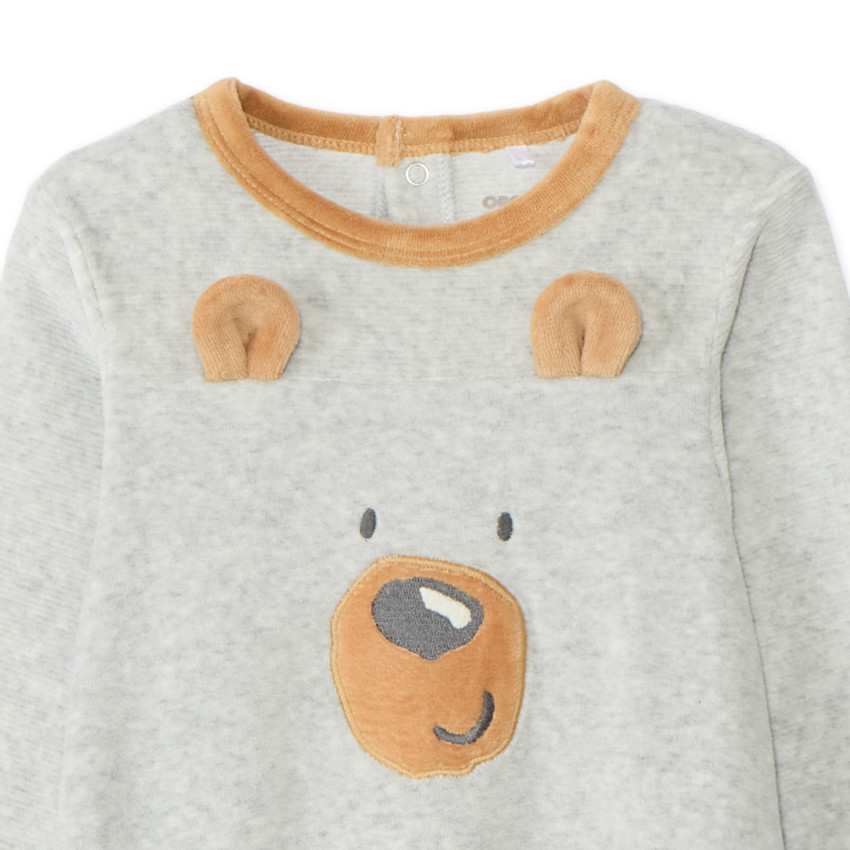 Pyjama in fluweel fantasie voor babyjongens 