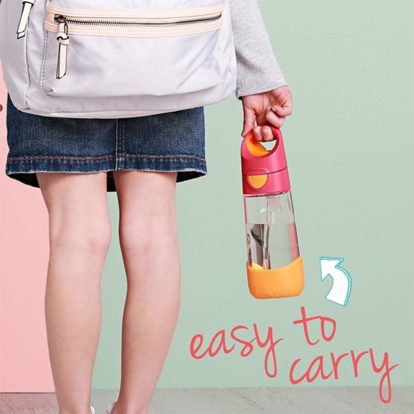 Gourde Tritan avec paille en silicone pour enfants 450ml Violette 9m+ 