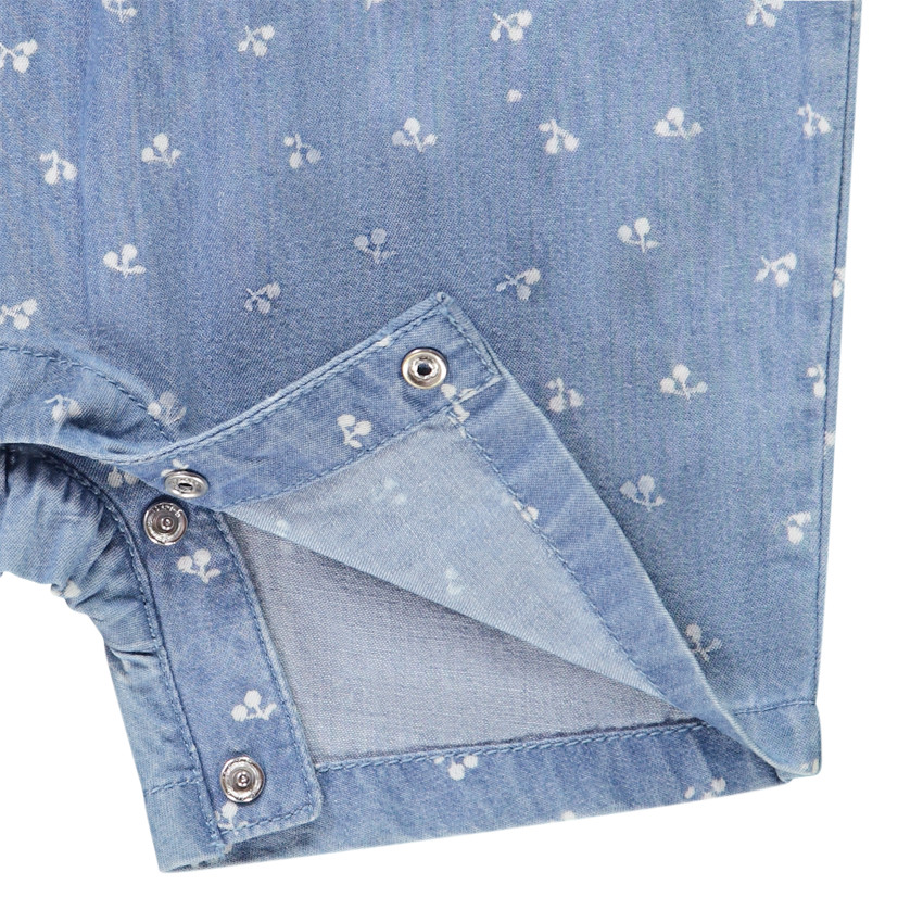 Ensemble 2 pièces effet jean avec charlotte pour bébé fille 