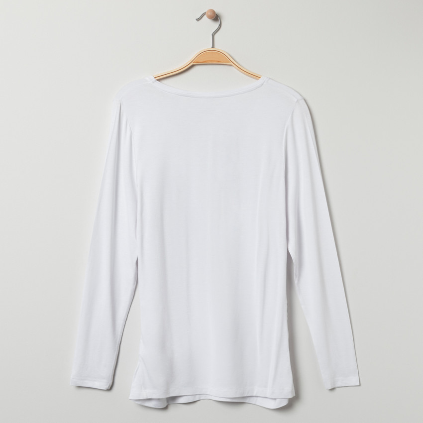 Zwangerschaps-T-shirt met lange mouwen en gedrukt opschrift 