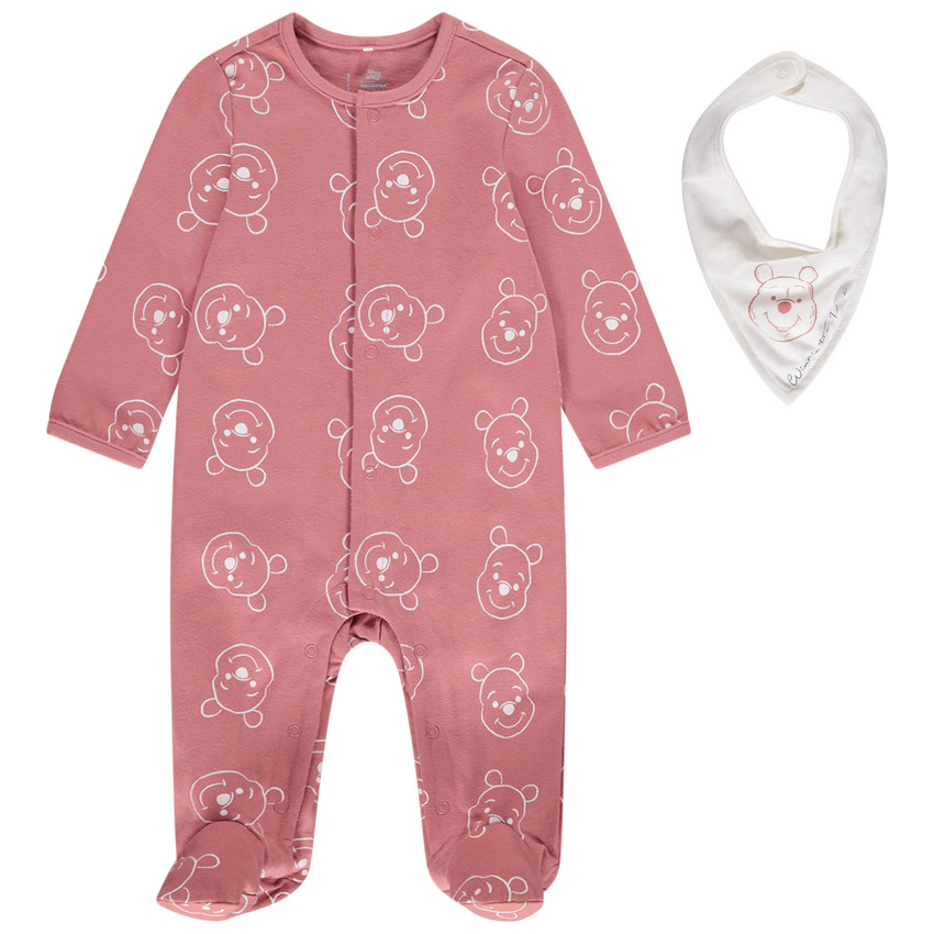 Ensemble dors-bien + bavoir Winnie Disney pour bébé garçon 
