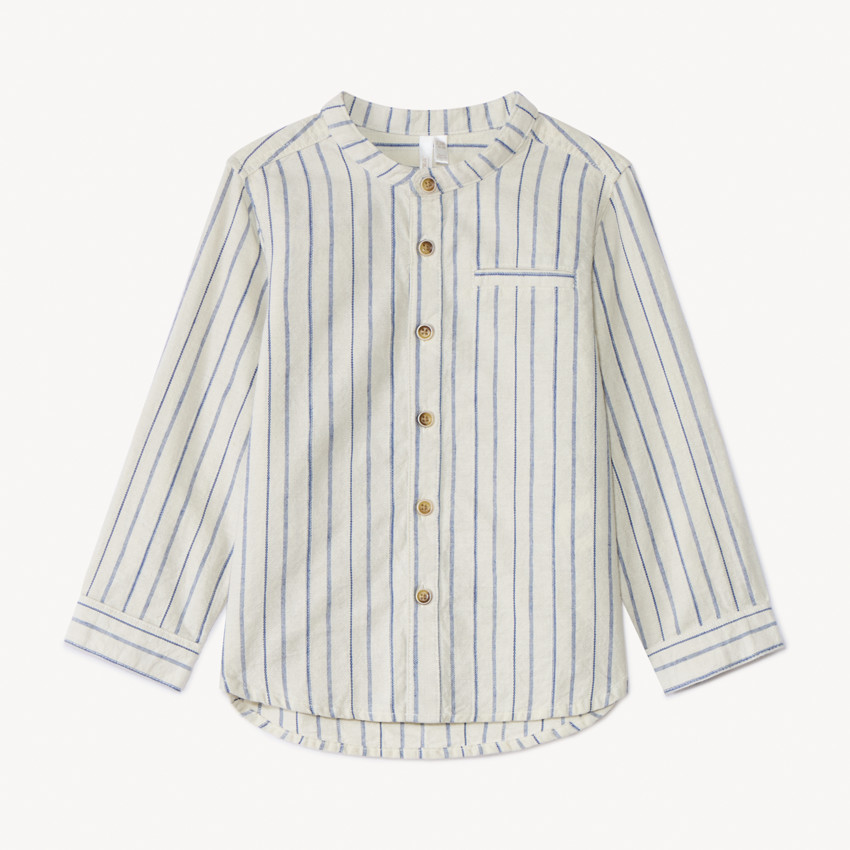 Chemise rayée à manches longues rétractables pour bébé garçon 