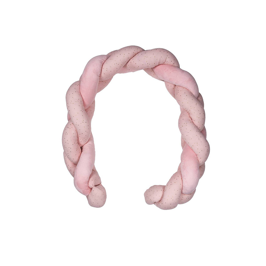 Tresse décorative ouatinée Girly Chic - Rose à pois Or 