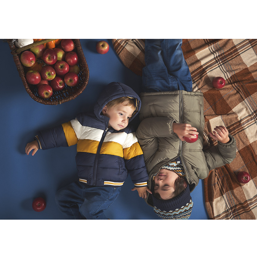 Doudoune matelassée à capuche effet colorblock et doublure en sherpa pour bébé garçon 