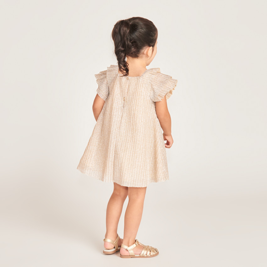 Robe manches courtes papillon pailletées pour bébé fille 