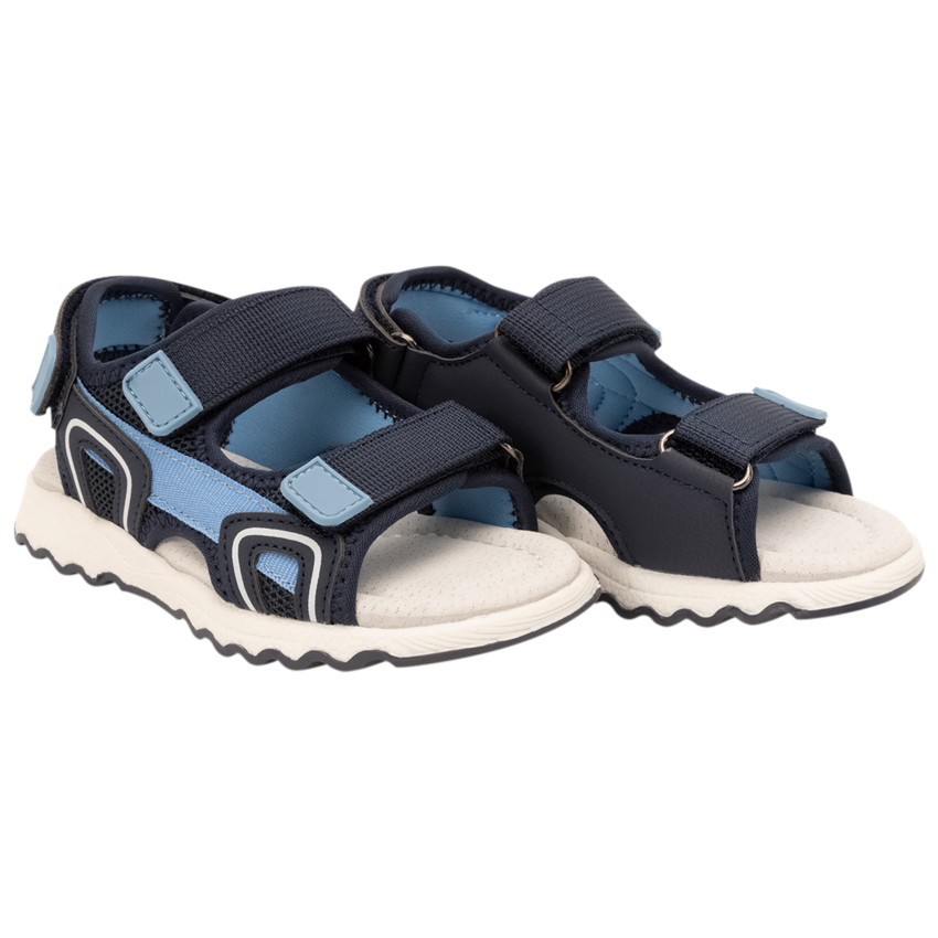 Tweekleurige sandalen met velcro in mesh voor jongens 