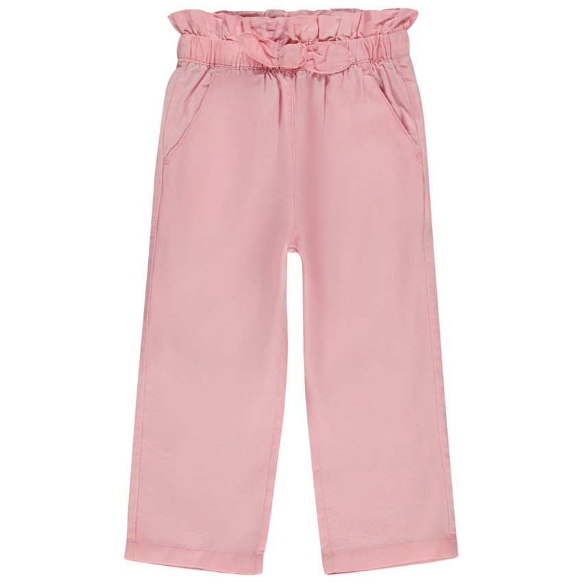 Pantalon large uni effet noué pour fille 