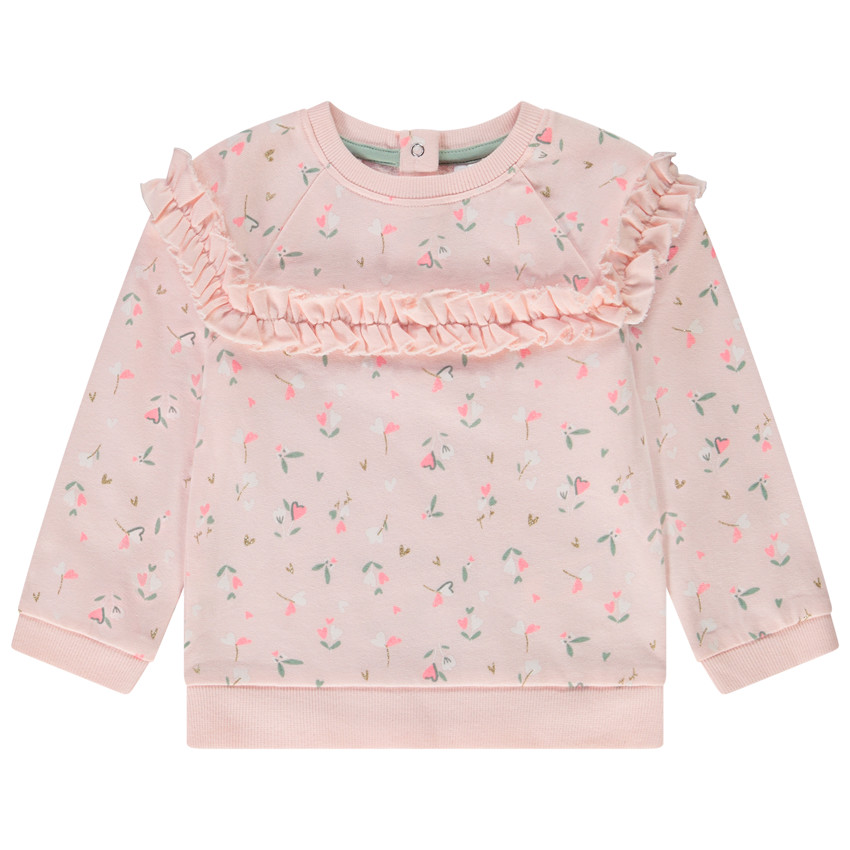 Sweat en molleton imprimé floral pour bébé fille 