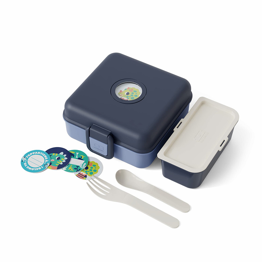 Lunchbox personnalisable 850ml Snacky avec couverts Infinity Blue 