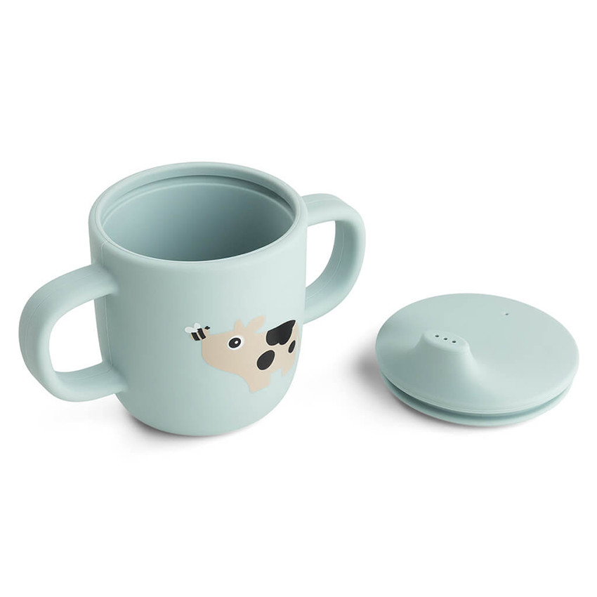 Siliconen oefenbeker Tiny Farm Blauw 