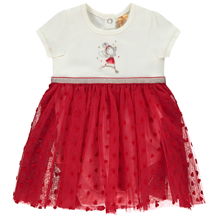 Feestjurk met 2-in-1 effect en hartjes voor baby meisjes 