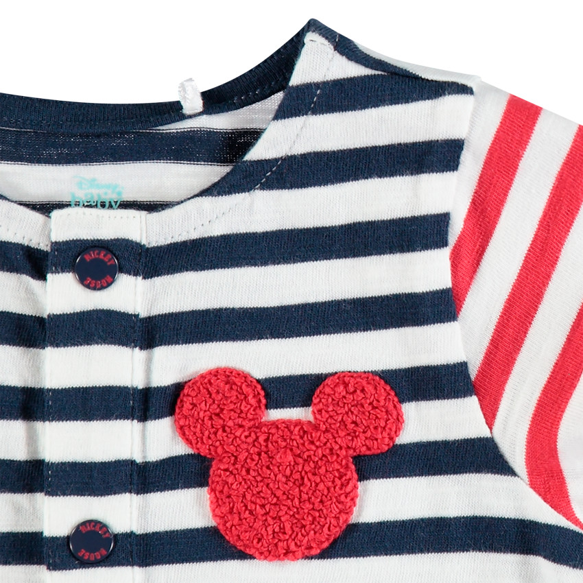 Combinaison courte à rayures badge Mickey Disney 