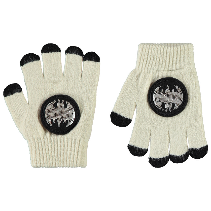 Gants en tricot avec patch sequins Batman Warner pour garçon 