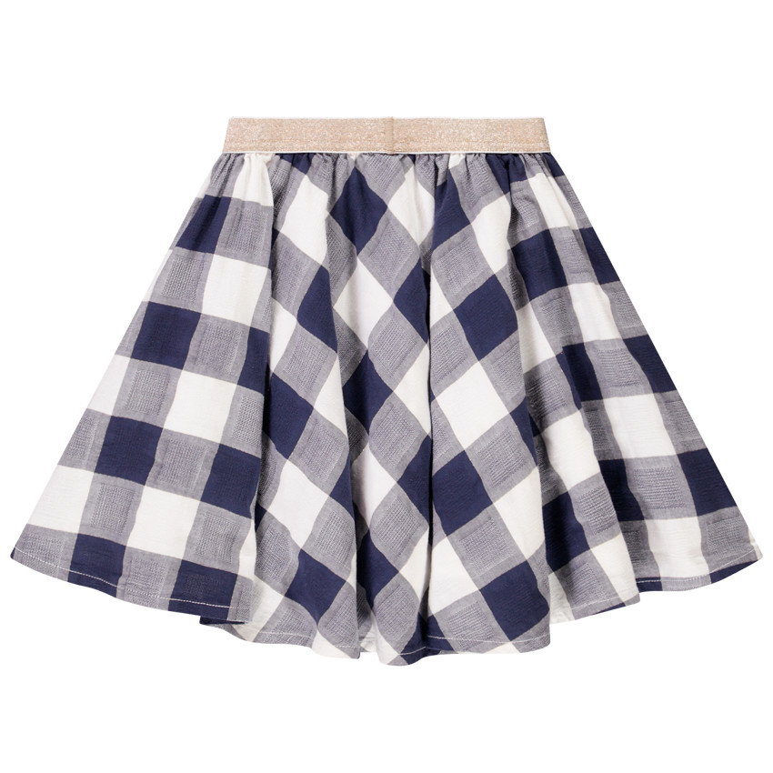 Jupe courte patineuse à carreaux pour fille 