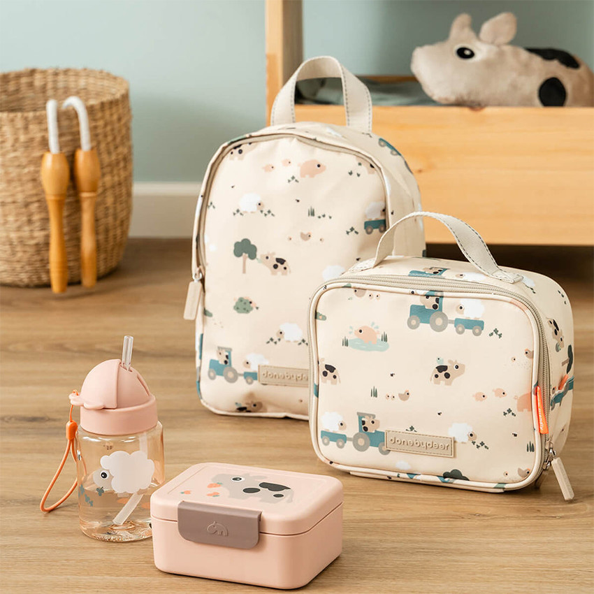 Snackbox met snackprikkers Tiny Farm Roze 