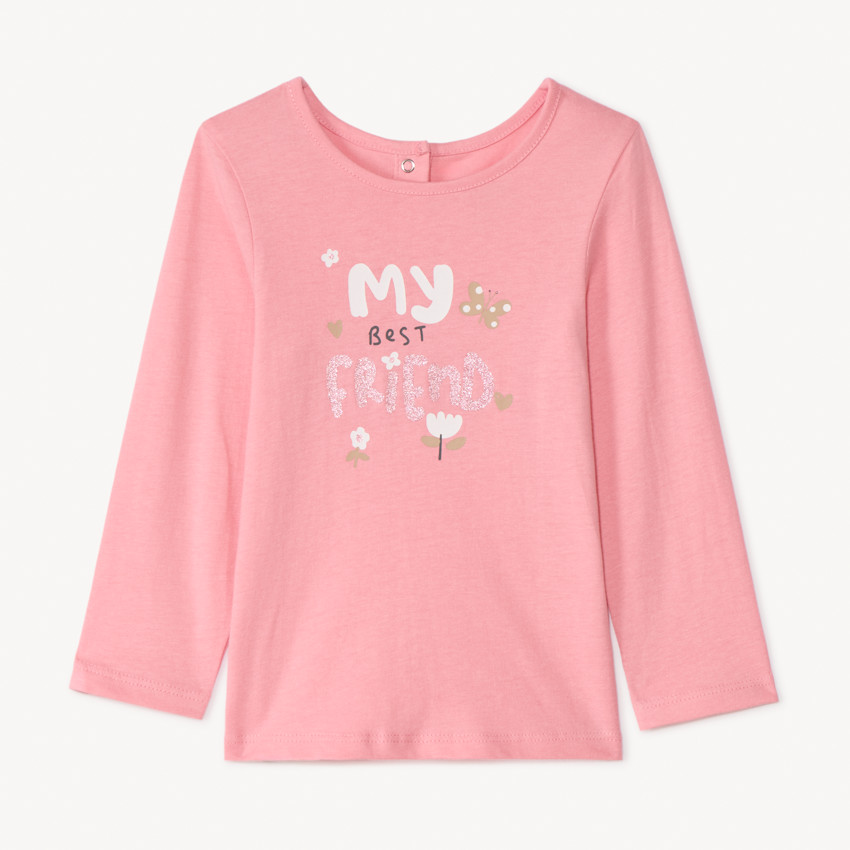 Langarm T-shirt met glitters voor meisje 