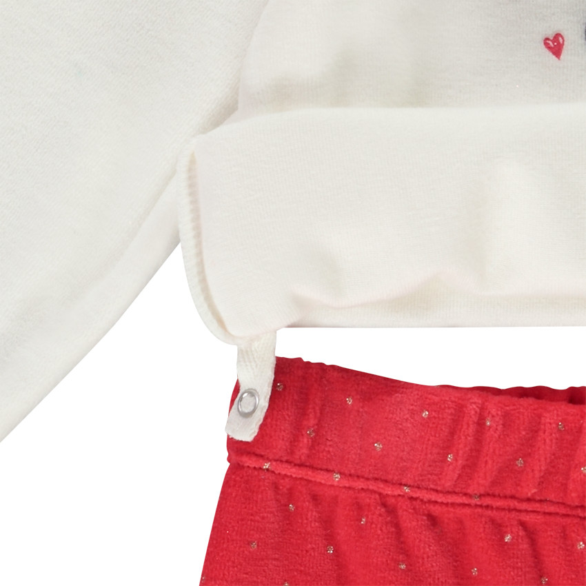 Pyjama 2 pièces en velours biche de Noël pour bébé fille 