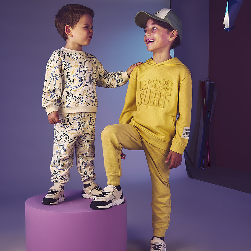 Jogging van effen fleece voor jongens 