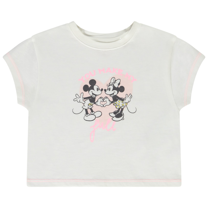 T-shirt met korte mouwen print Minnie Disney voor meisjes 