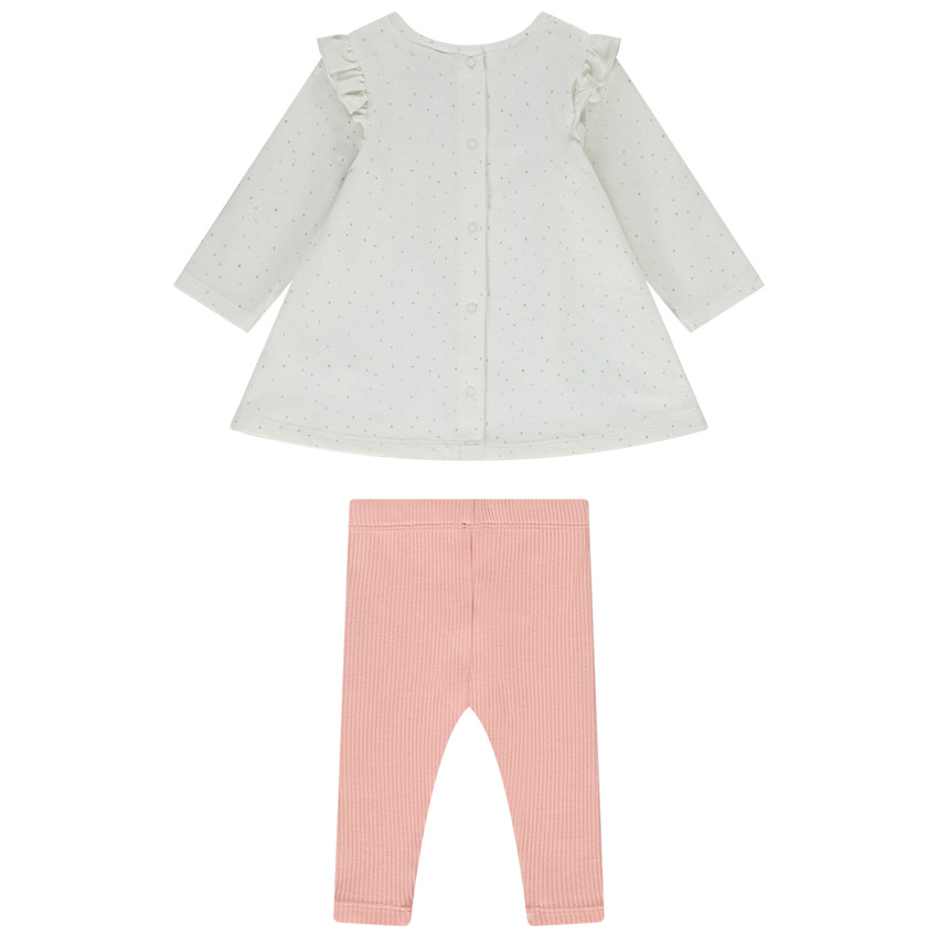 Ensemble 2 pièces robe + caleçon pour bébé fille 