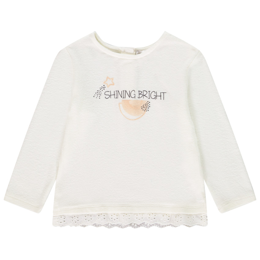 T-shirt manches longues à message pour bébé fille 
