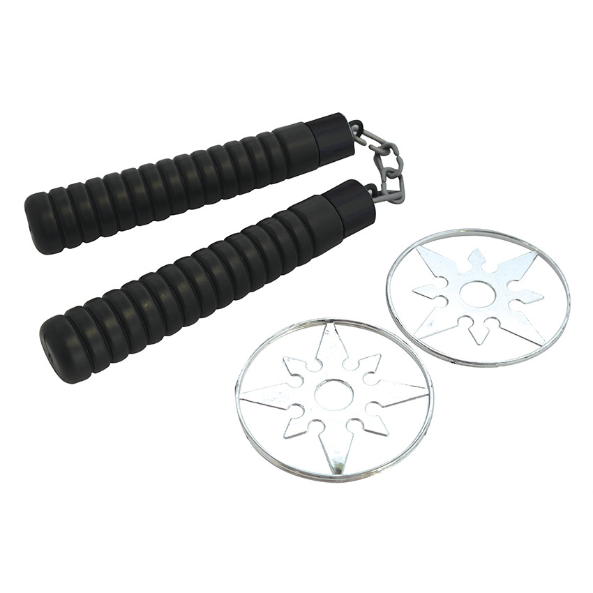 Set jouets nunchaku et étoiles ninja factices 