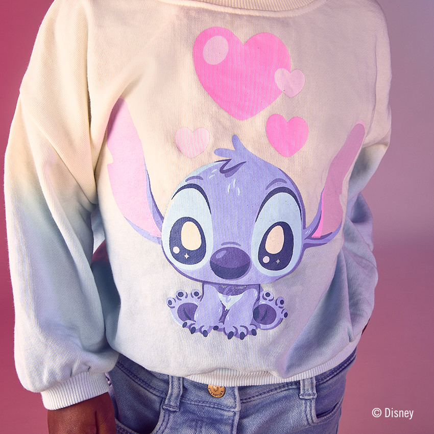 Fleece sweatshirt met Stitch Disney in gradient effect voor meisjes 