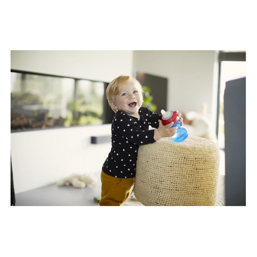 Tasse anti-fuites à bec souple 300 ml - bleu/rouge 