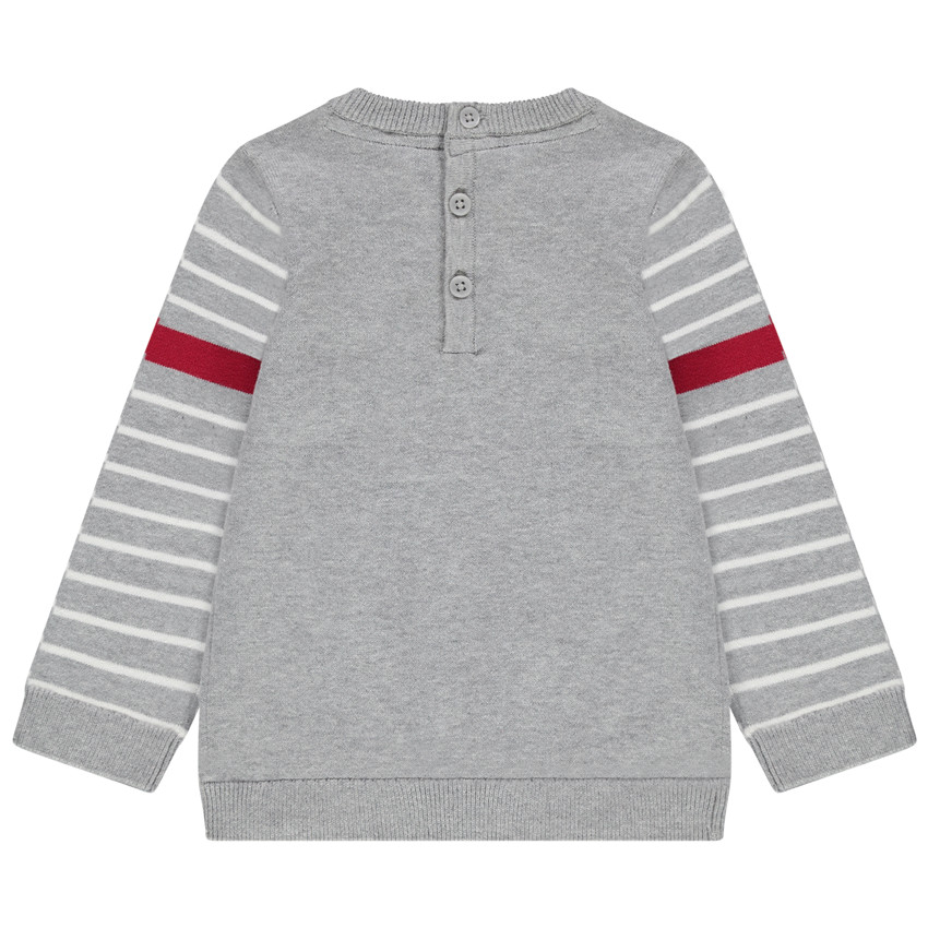 Pull en tricot motif koala en jacquard à ouverture au dos 