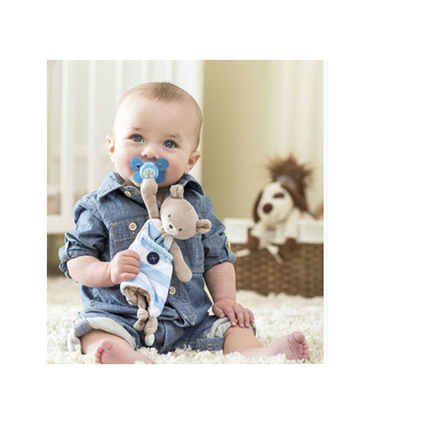 Attache-sucette doudou pocket Friend - Bleu 
