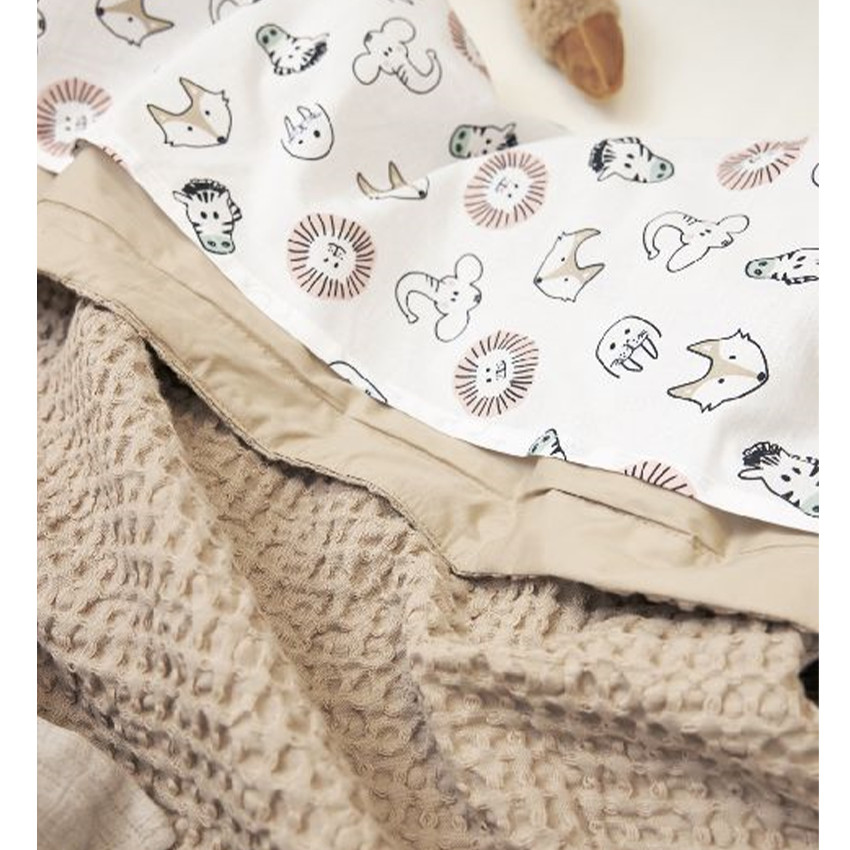 Couverture gauffré Coton Sand - 75x100 cm 