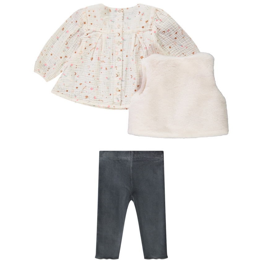 Set van 3 stuks met fantasieprint voor baby meisjes 